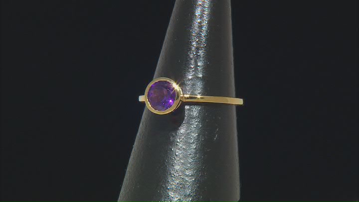 Amethyst 18K Yellow Gold Over Sterling Silver Ring 0.72ct Video Thumbnail