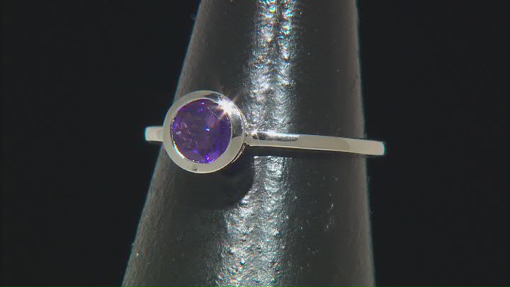 Amethyst Rhodium Over Sterling Silver Ring 0.72ct Video Thumbnail