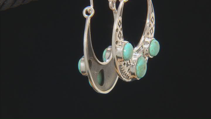 Blue Turquoise Sterling Silver Oxidized Earrings Video Thumbnail