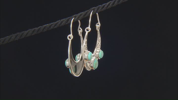 Blue Turquoise Sterling Silver Oxidized Earrings Video Thumbnail