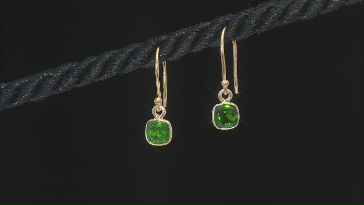 Green Chrome Diopside 18k Yellow Gold Over Sterling Silver Earrings 1.25ctw Video Thumbnail
