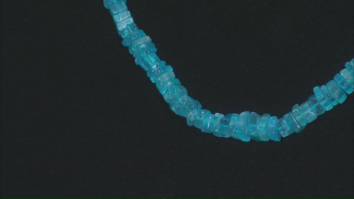 Blue Neon Apatite Rhodium Over Sterling Silver Chip Necklace Video Thumbnail