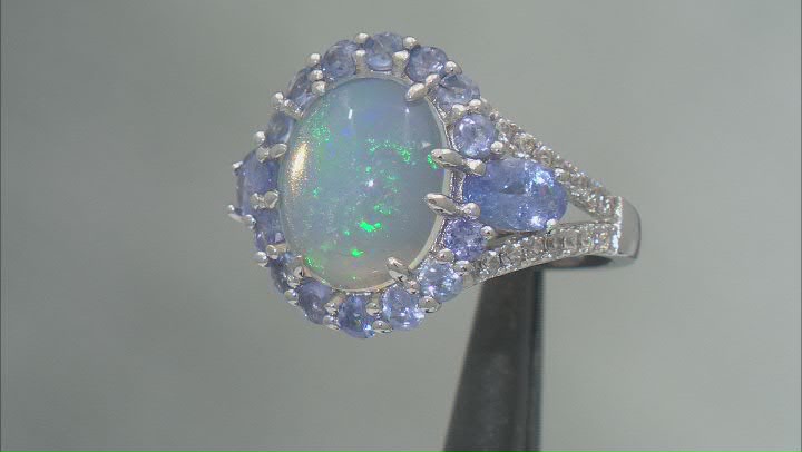 White Ethiopian Opal Rhodium Over Sterling Silver Ring 1.50ctw Video Thumbnail