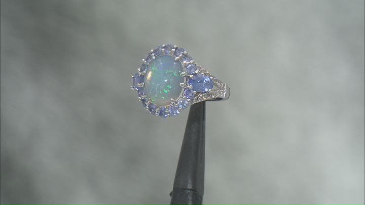 White Ethiopian Opal Rhodium Over Sterling Silver Ring 1.50ctw Video Thumbnail
