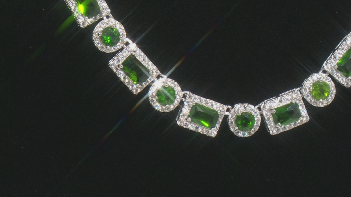 Chrome Diopside Rhodium Over Sterling Silver Necklace 17.10ctw Video Thumbnail