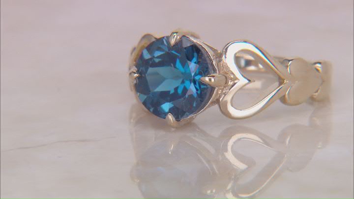 London Blue Topaz 18k Yellow Gold Over Sterling Silver Ring 1.80ctw Video Thumbnail