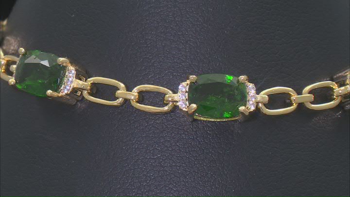 Green Chrome Diopside 18k Yellow Gold Over Sterling Silver Bracelet 9.20ctw Video Thumbnail