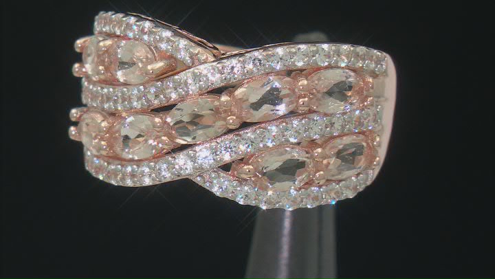 Peach Morganite 18k Rose Gold Over Sterling Silver Ring 2.54ctw Video Thumbnail