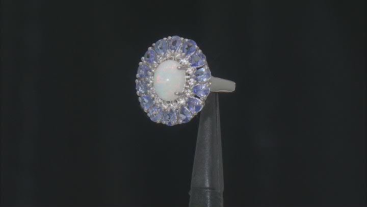 Ethiopian Opal Rhodium Over Silver Ring Video Thumbnail