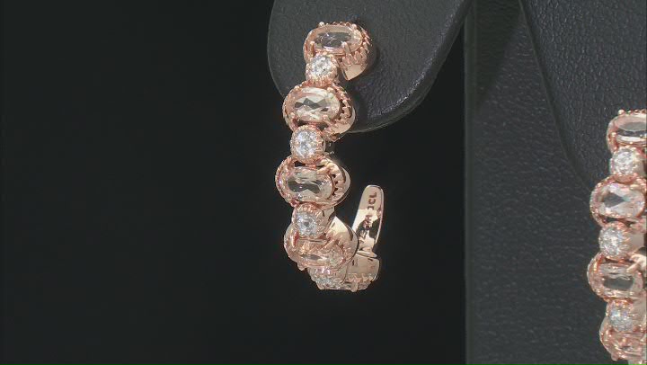 Peach Morganite 14k Rose Gold Over Sterling Silver Earrings 2.04ctw Video Thumbnail