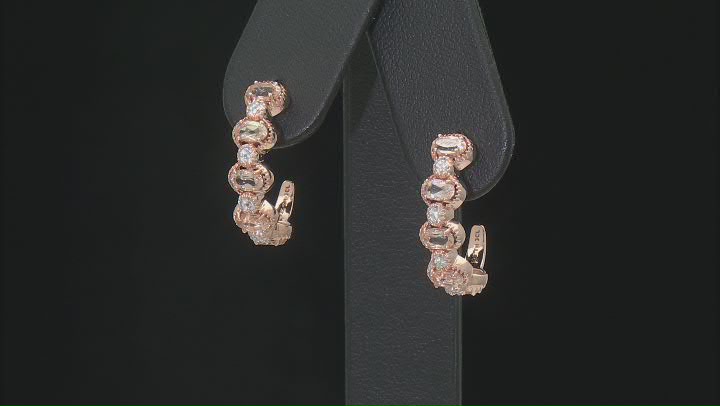Peach Morganite 14k Rose Gold Over Sterling Silver Earrings 2.04ctw Video Thumbnail