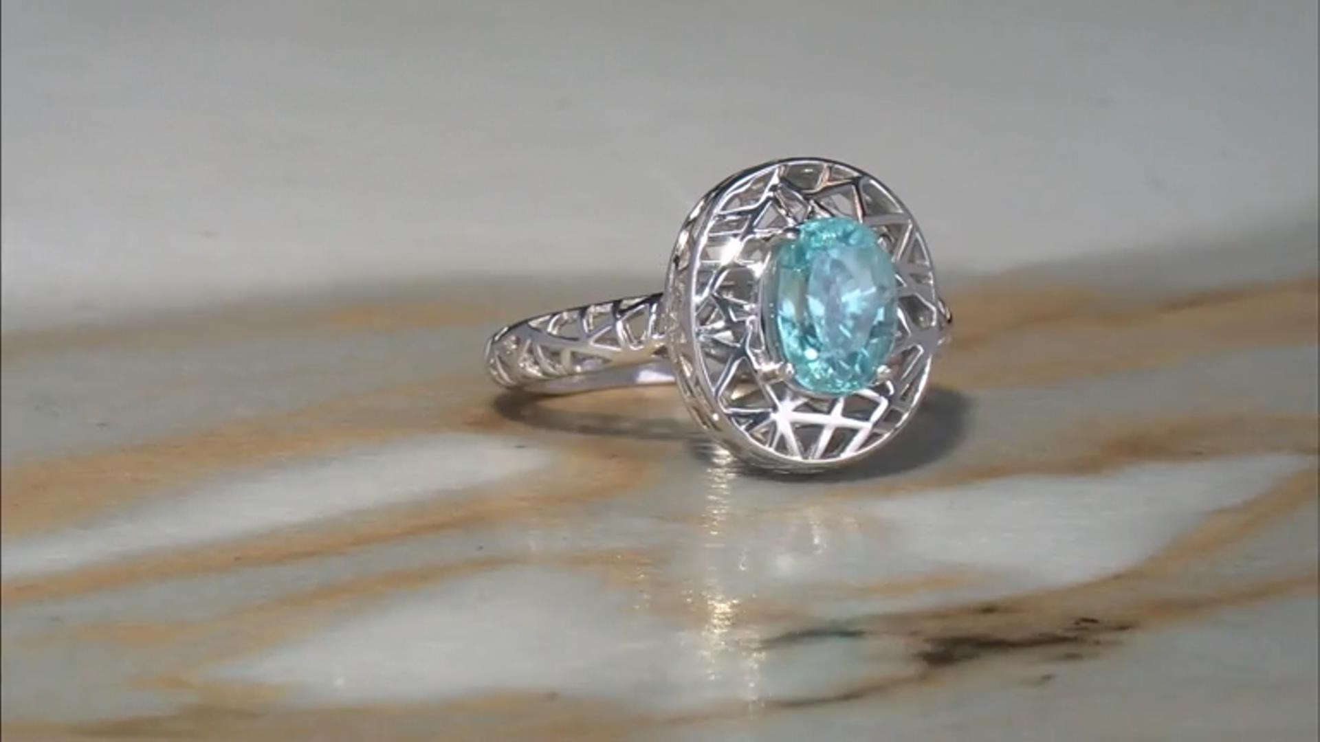 Blue Zircon Rhodium Over Sterling Silver Ring 1.60ctw Blue Zircon Rhodium Over Sterling Silver Ring 1.60ctw