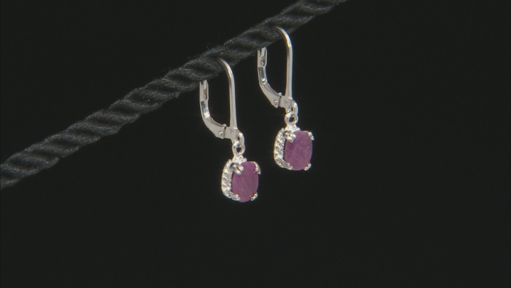 Ruby, Sapphire, And Emerald Rhodium Over Silver Earrings Set Of 3 5.00ctw Video Thumbnail