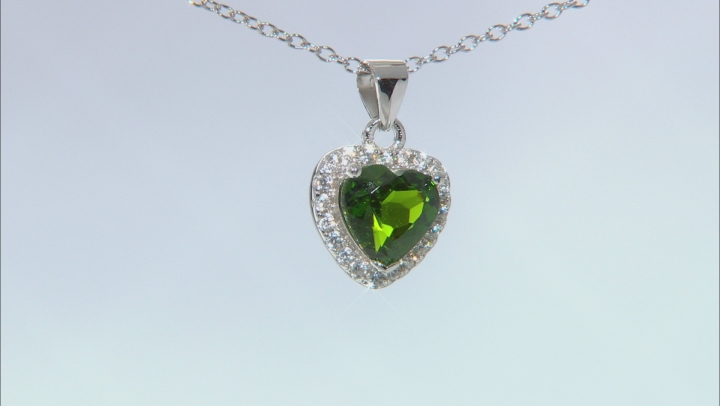 Chrome Diopside  Rhodium Over Sterling Silver Pendant 1.38ctw Video Thumbnail