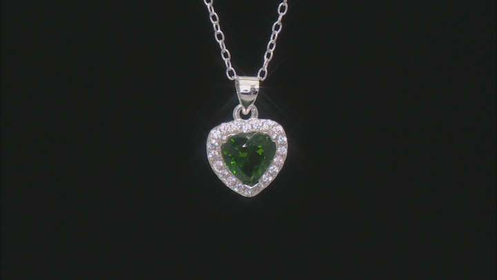Chrome Diopside  Rhodium Over Sterling Silver Pendant 1.38ctw Video Thumbnail
