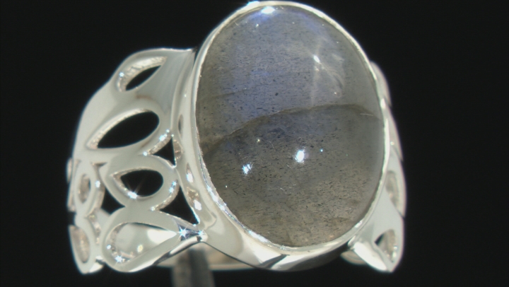 Gray Labradorite Sterling Silver Ring Video Thumbnail
