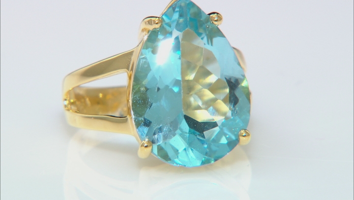 Swiss Blue Topaz 18k Yellow Gold Over Silver 11.50ctw Video Thumbnail
