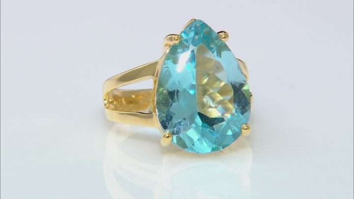 Swiss Blue Topaz 18k Yellow Gold Over Silver 11.50ctw Video Thumbnail