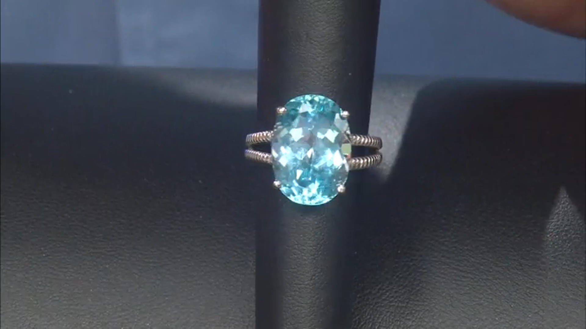 Sky Blue Topaz Rhodium Over Sterling Silver Ring 15.00ct Video Thumbnail