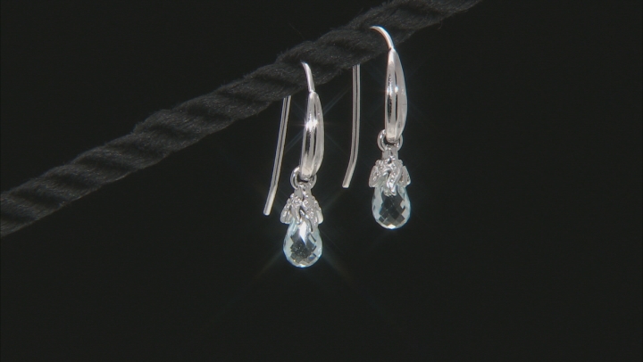Sky Blue Topaz, Rhodium Over Sterling Silver Earrings 0.60ctw Video Thumbnail