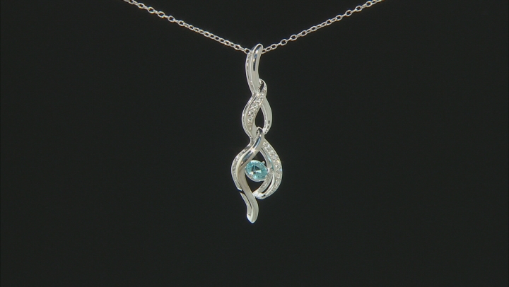 Swiss Blue Topaz Rhodium Over Sterling Silver Pendant 0.33ctw Video Thumbnail