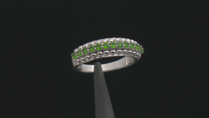 Chrome Diopside Rhodium Over Sterling Silver Ring 0.54ctw Video Thumbnail