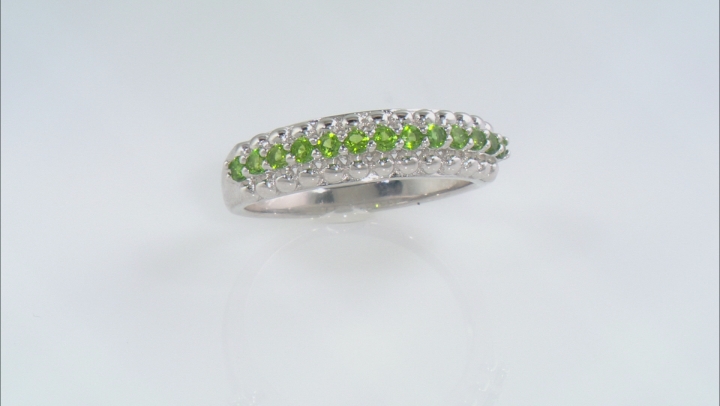 Chrome Diopside Rhodium Over Sterling Silver Ring 0.54ctw Video Thumbnail