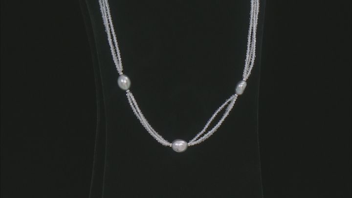 White Topaz Rhodium Over Sterling Silver Necklace 35.00ctw Video Thumbnail