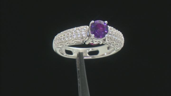 Purple Amethyst Rhodium Over Sterling Silver Reversible Ring 2.30ctw Video Thumbnail