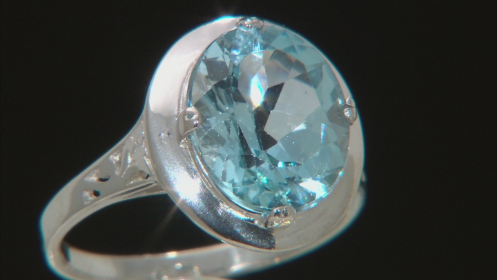 Sky Blue Glacier Topaz Rhodium Over Sterling Silver Ring 6.00ct Video Thumbnail