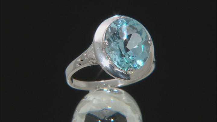 Sky Blue Glacier Topaz Rhodium Over Sterling Silver Ring 6.00ct Video Thumbnail