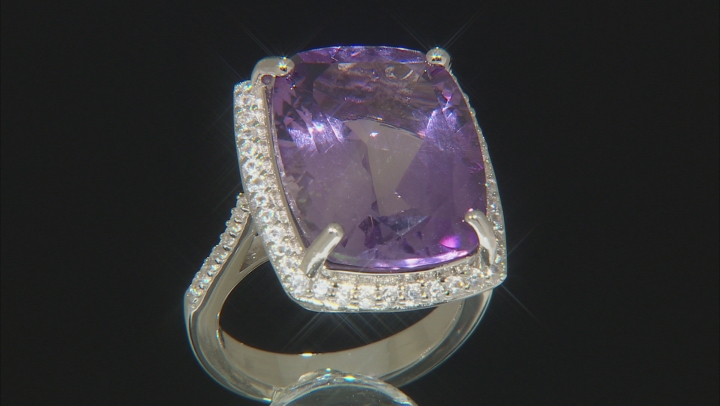 Lavender Amethyst Rhodium Over Silver Ring 15.65ctw Video Thumbnail