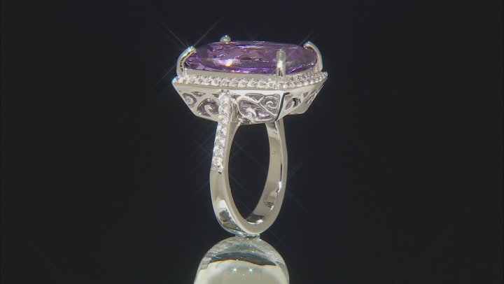 Lavender Amethyst Rhodium Over Silver Ring 15.65ctw Video Thumbnail
