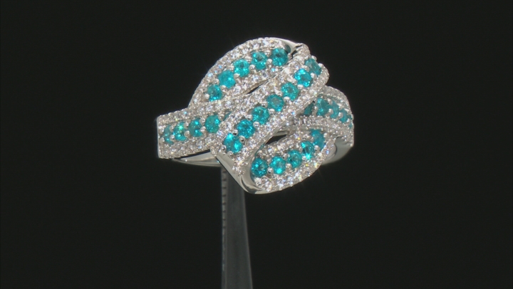 Neon Apatite Rhodium Over Silver Ring 1.70ctw Video Thumbnail