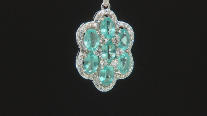Blue Apatite Over Sterling Silver Pendant with 18" Chain 3.75ctw Video Thumbnail
