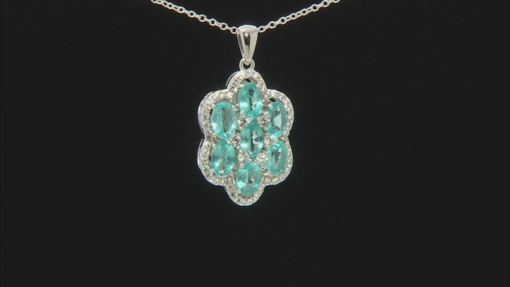 Blue Apatite Over Sterling Silver Pendant with 18" Chain 3.75ctw Video Thumbnail