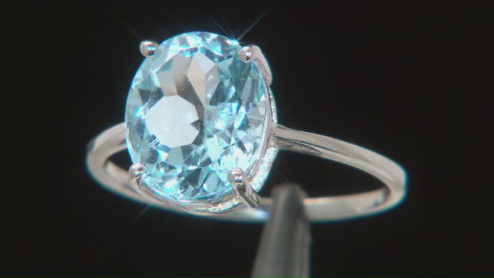 Sky Blue Topaz Rhodium Over Sterling Silver Ring 3.50ctw Video Thumbnail