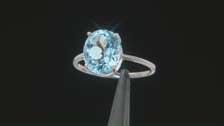 Sky Blue Topaz Rhodium Over Sterling Silver Ring 3.50ctw Video Thumbnail
