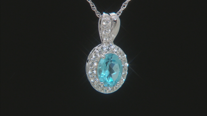 Swiss Blue Topaz Rhodium Over Sterling Silver Pendant With Chain 1.85ctw Video Thumbnail