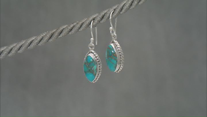 Blue Composite Turquoise Sterling Silver Earrings Video Thumbnail