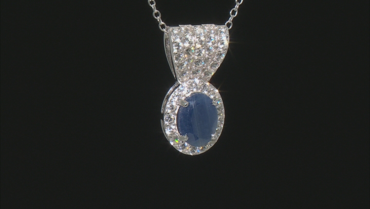 Mahaleo® Blue Sapphire Rhodium Over Sterling Silver Pendant with Chain 2.75ctw Video Thumbnail