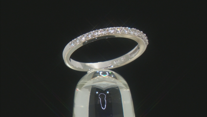 White Lab Created Sapphire Rhodium Over Silver Set of Two Rings 1.60ctw Video Thumbnail