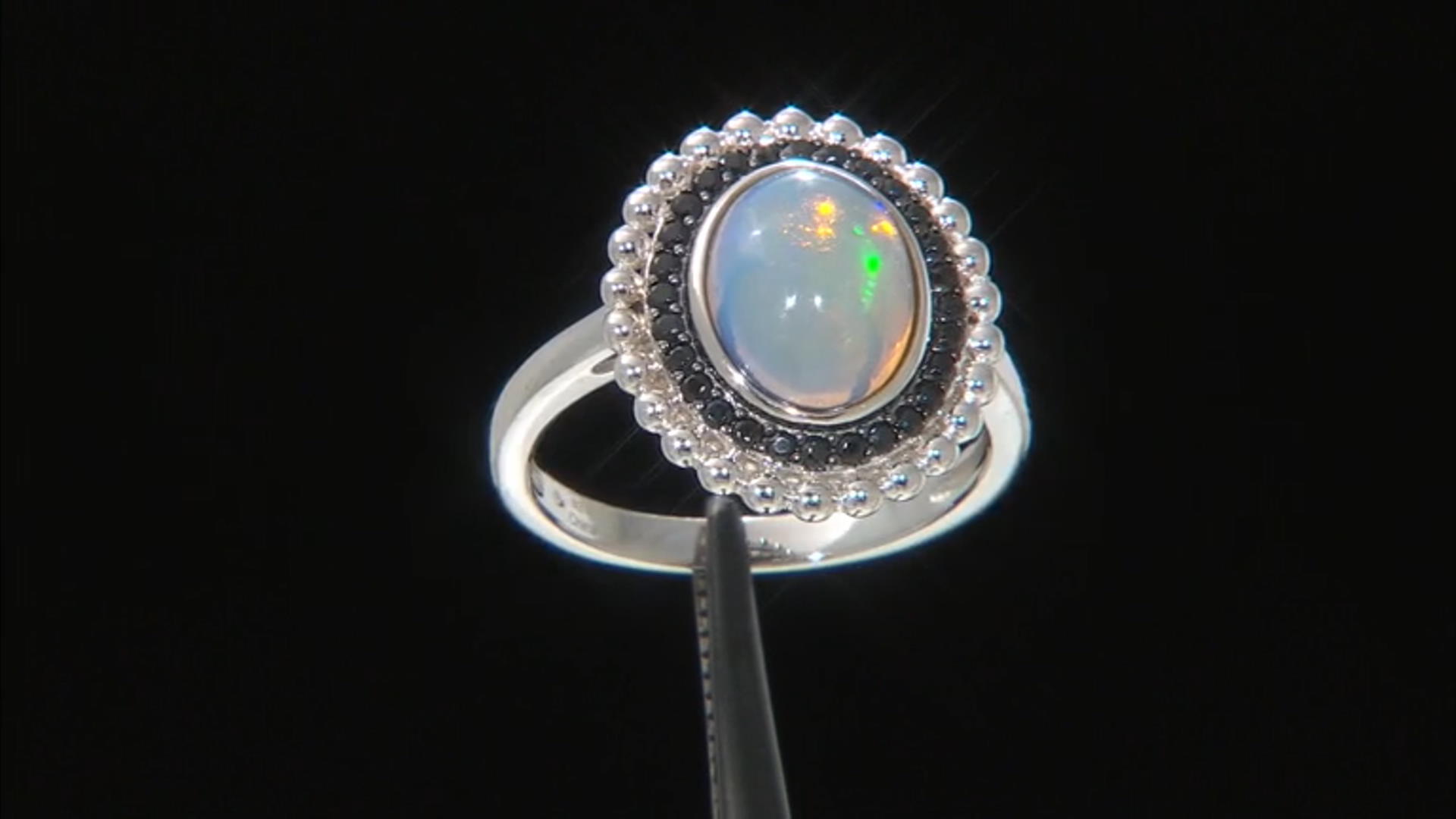 Opal Rhodium Over Sterling Silver Ring Video Thumbnail