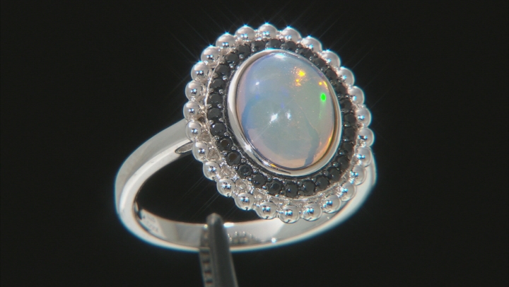 Opal Rhodium Over Sterling Silver Ring Video Thumbnail