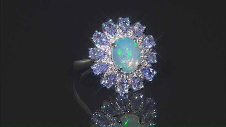 Opal Rhodium Over Sterling Silver Ring 10x8mm Video Thumbnail
