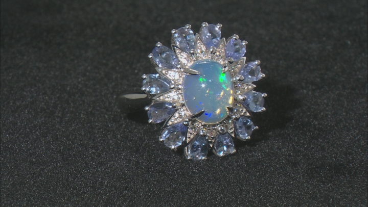 Opal Rhodium Over Sterling Silver Ring 10x8mm Video Thumbnail