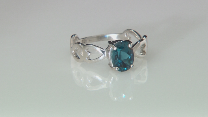 London Blue Topaz Rhodium Over Sterling Silver Solitaire Ring 1.50ctw Video Thumbnail