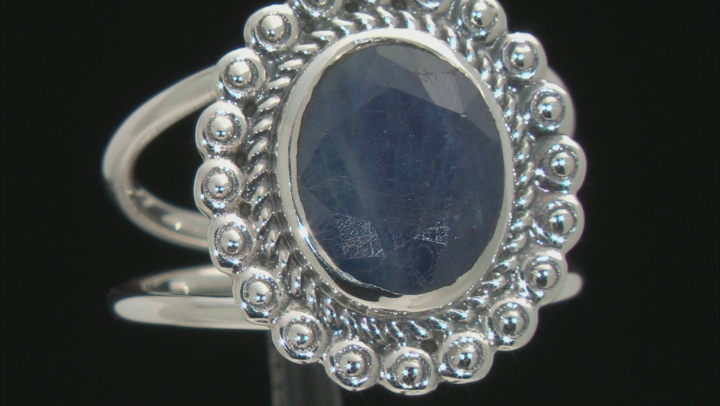 Blue Sapphire Rhodium Over Silver Ring 2.75ctw - DOK991 | JTV.com