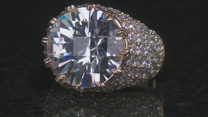 White Cubic Zirconia 18k Yellow Gold Over Sterling Silver Ring 26.96ctw Video Thumbnail