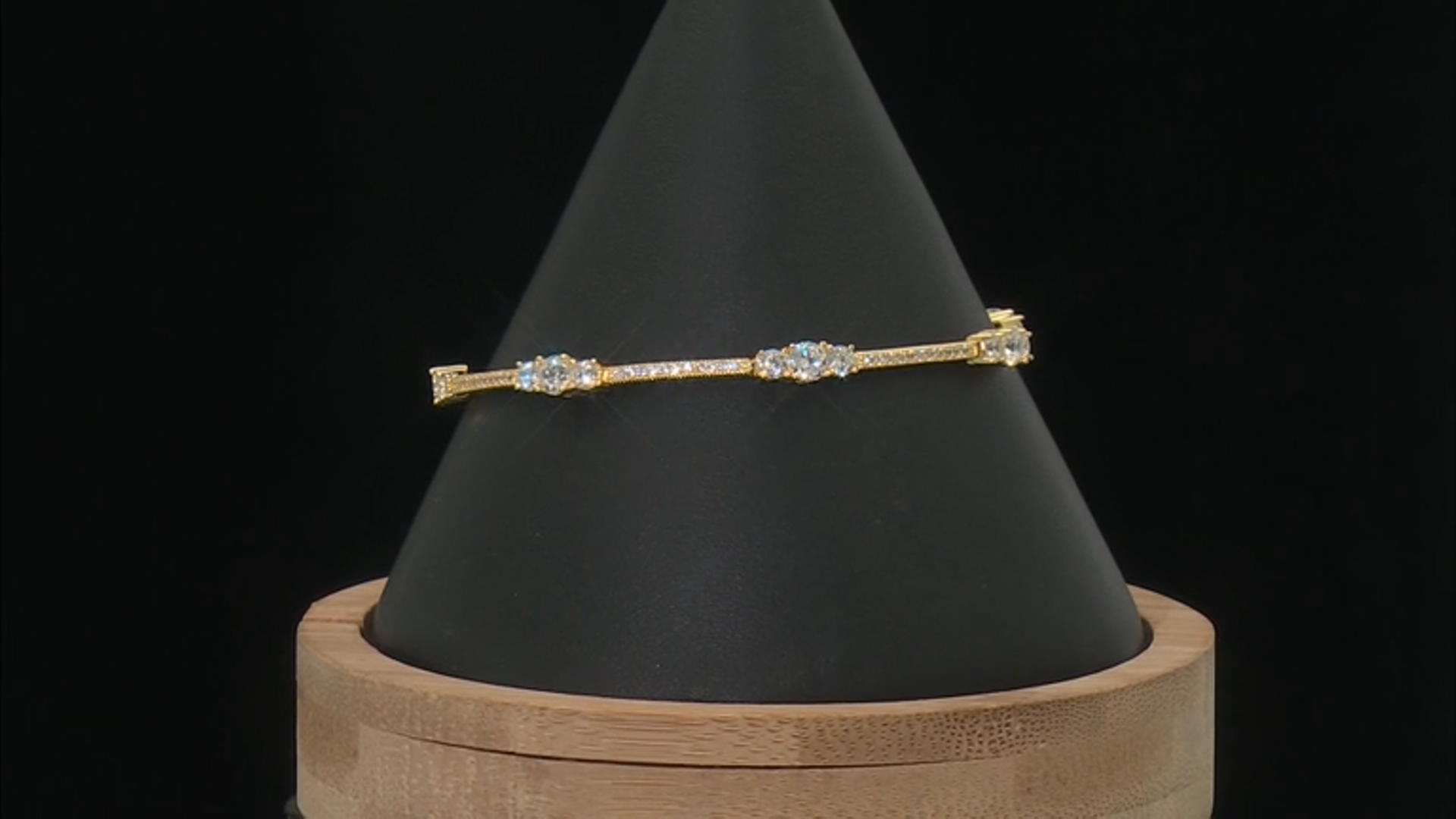 Cubic Zirconia 18k Yellow Gold Over Sterling Silver Bracelet 6.40ctw Video Thumbnail